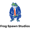 Logo of Frog Spawn Studios with a stylized frog wearing a suit and tie on a white background.
